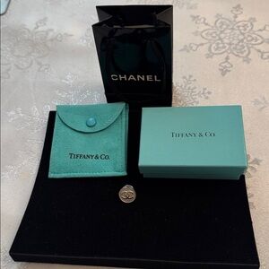 Rare CHANEL Lapel Pin by Tiffany, 925 Silver, Raised CC Logo